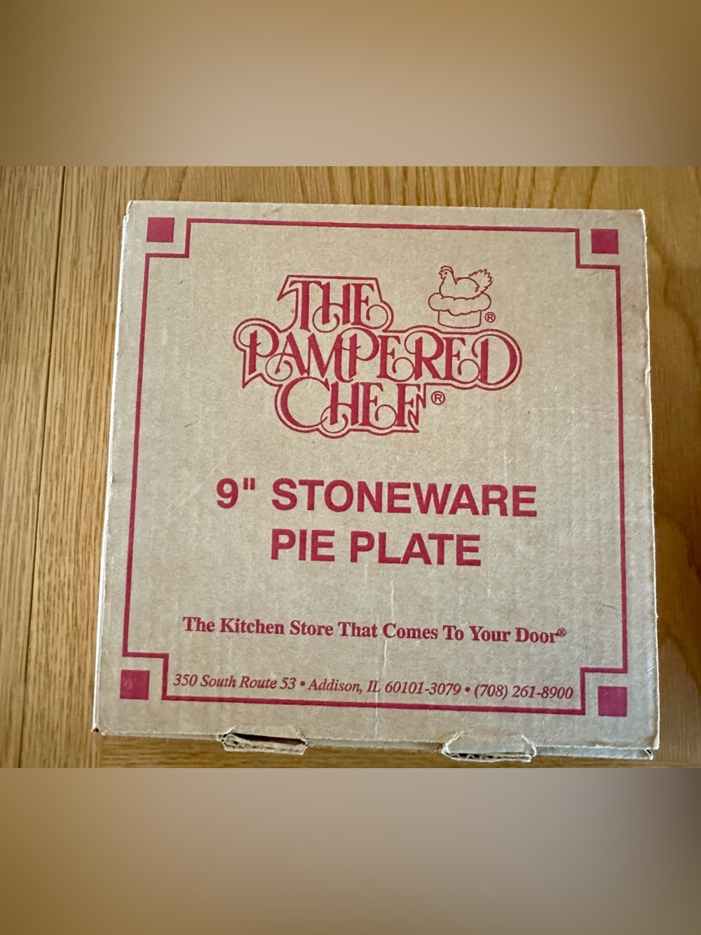 NIB Pampered Chef 9” Stoneware Pie Plate - Made in USA 1995